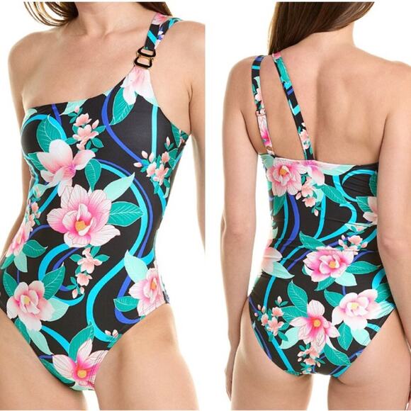 La Blanca Nightfall One Shoulder One Piece Swimsuit Size Small NWT Retail $130 - Picture 11 of 11